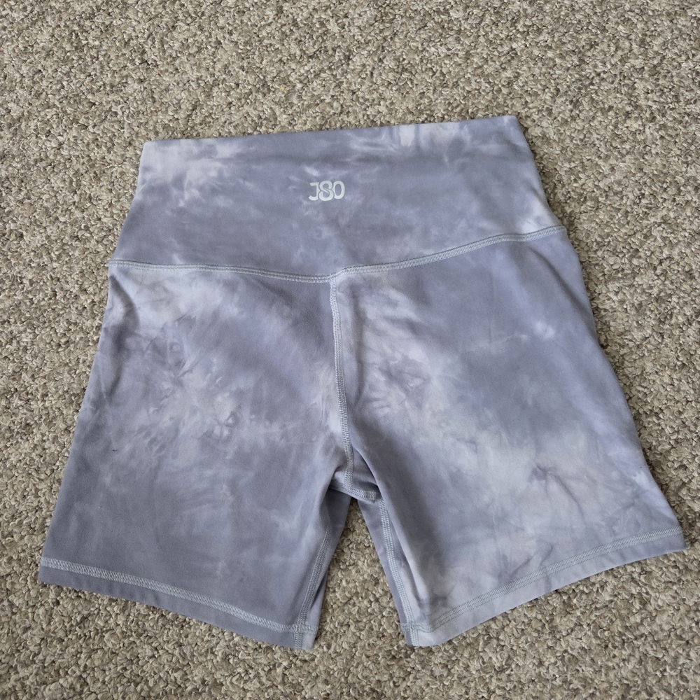 J80 Fit Gray White Tie Dye‎ Bike Shorts Performance Shorts 6" Size Large